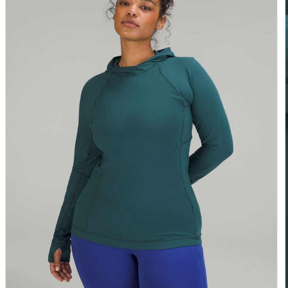 Lululemon It's Rulu Run Long Sleeve Hoodie - Green Jasper - Size 8
